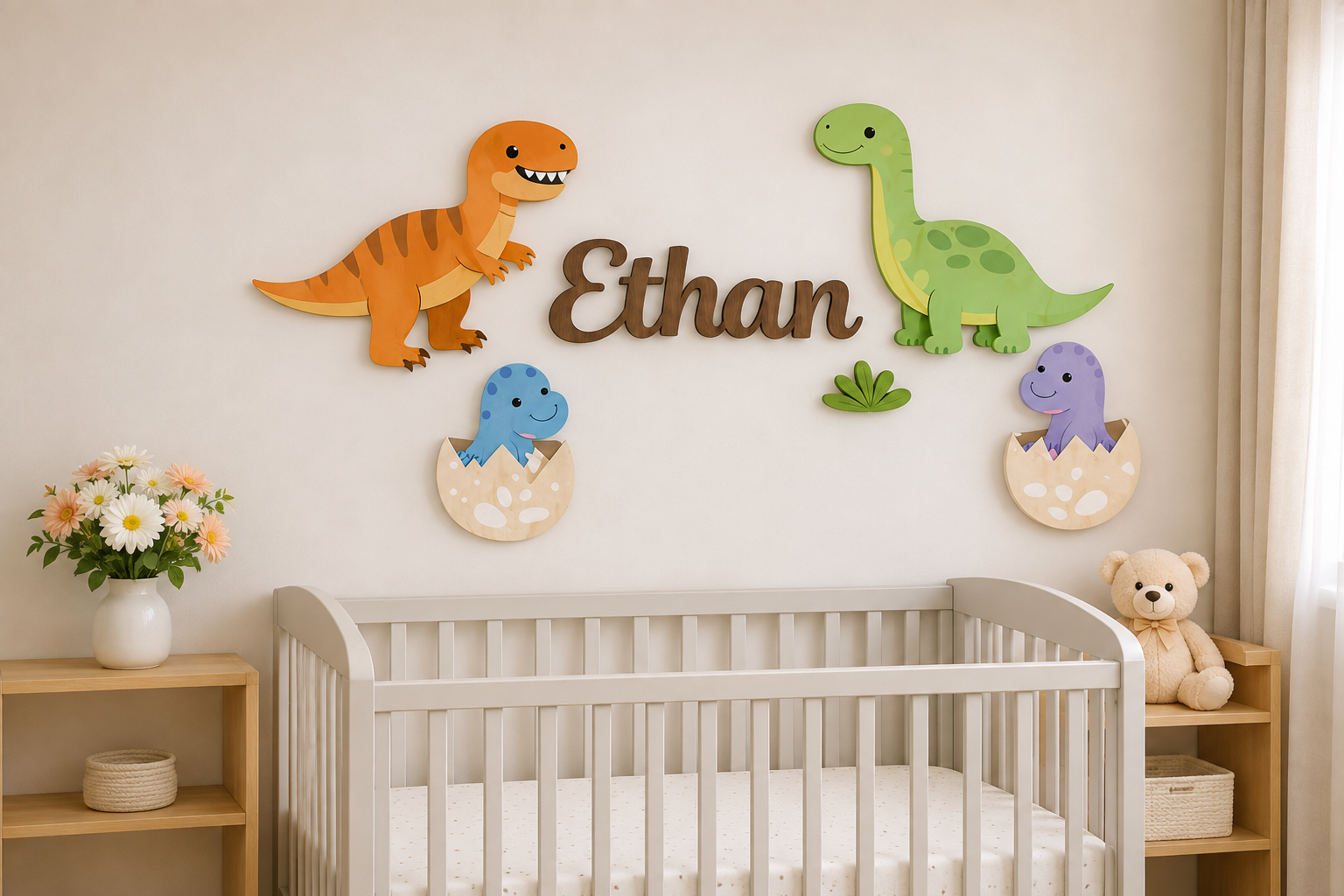 Dinosaur Adventure Theme Wall Nursery Night Lamp : Handmade Nursery Decor